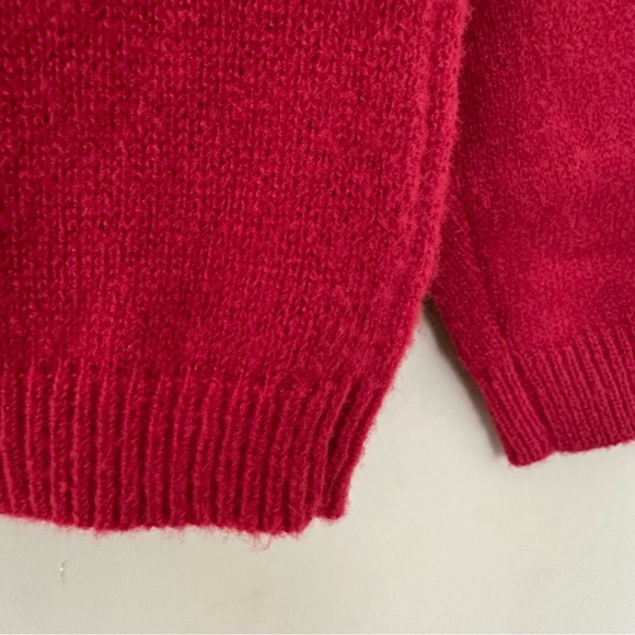 Paw Print Fair Isle Sweater Women L Thick Red Animal Lover Dog Cat Rescue Nordic - Picture 10 of 13